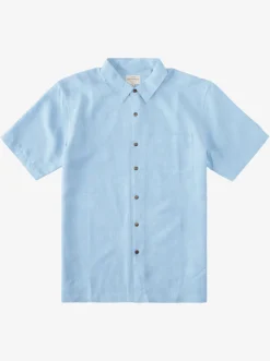 Quiksilver Waterman Manele Bay Short Sleeve Shirt Dusk Blue Sale