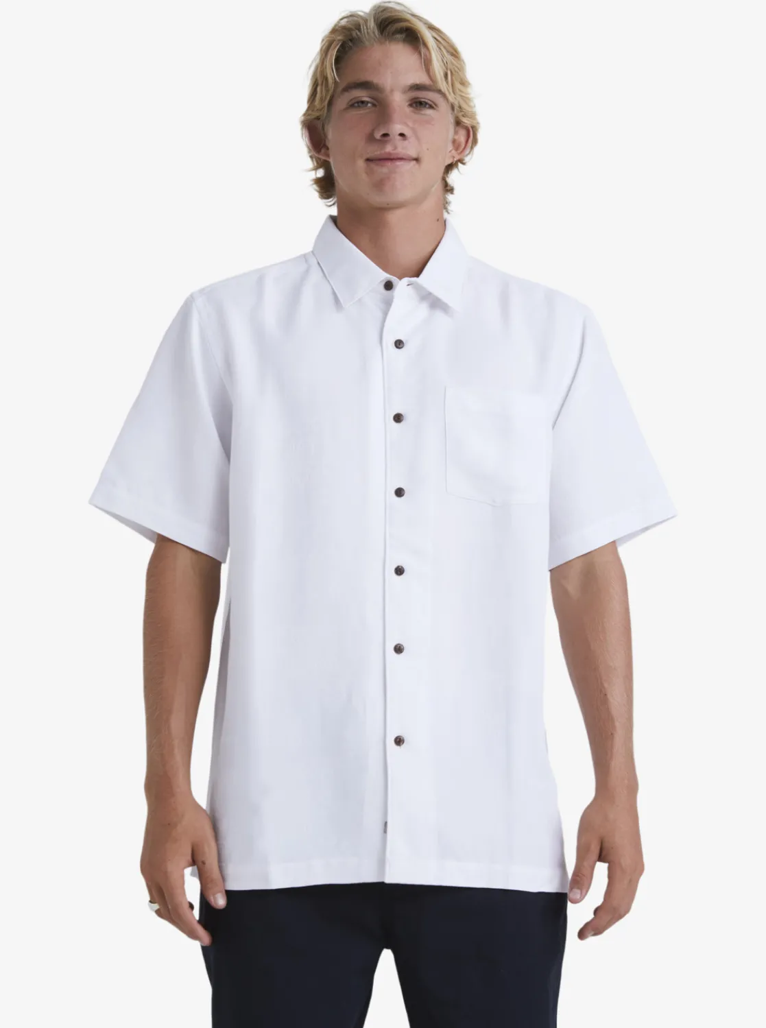Quiksilver Waterman Manele Bay Short Sleeve Shirt White Shop
