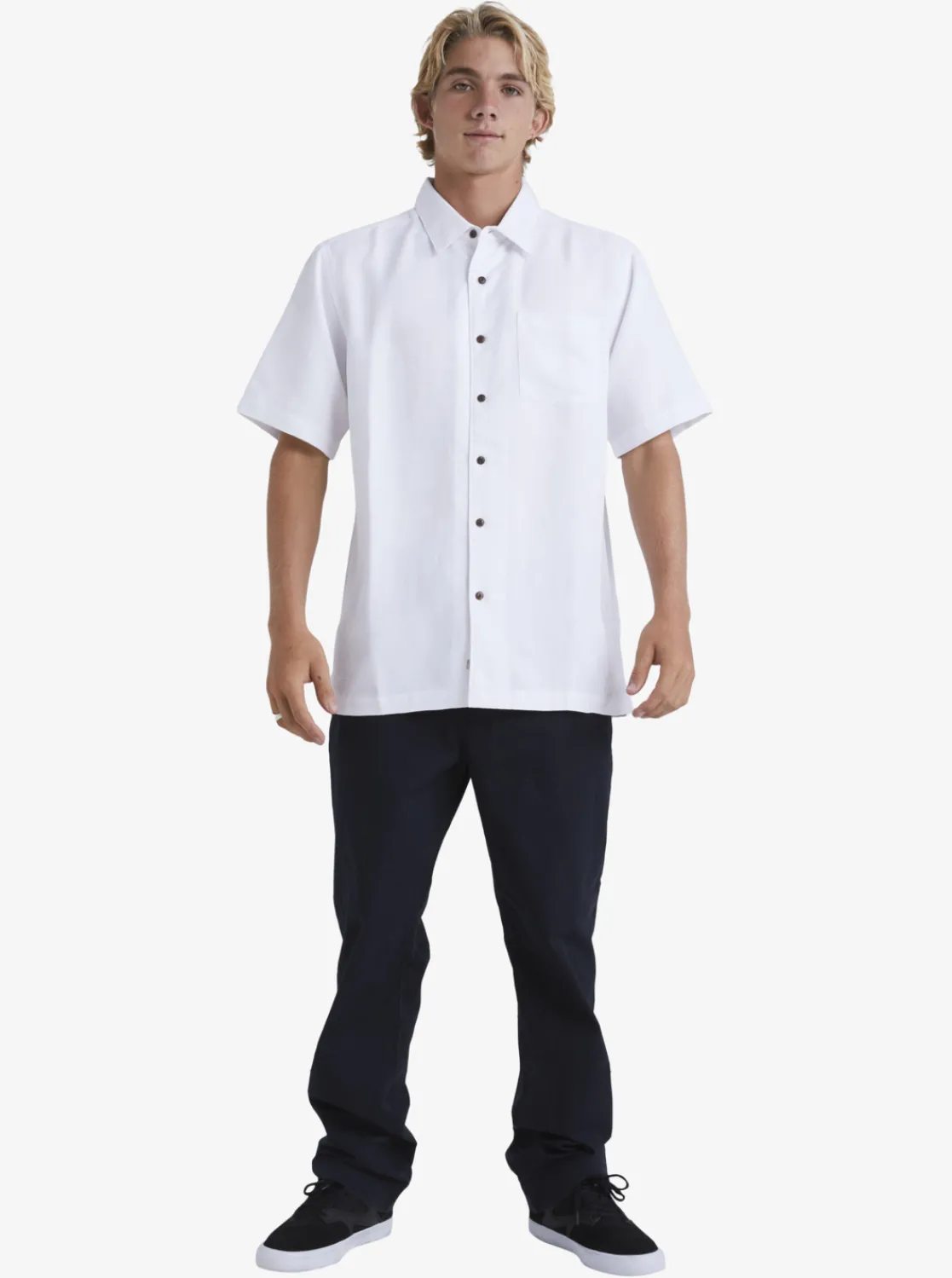 Quiksilver Waterman Manele Bay Short Sleeve Shirt White Shop