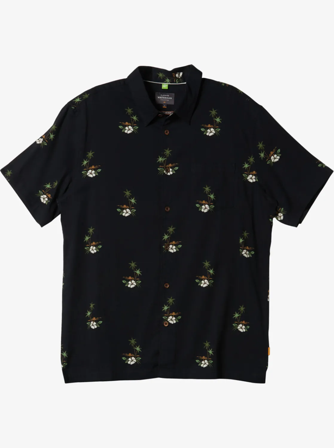 Quiksilver Waterman Micronesia Woven Shirt Micronesia Dusk Black Cheap