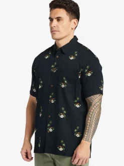Quiksilver Waterman Micronesia Woven Shirt Micronesia Dusk Black Cheap