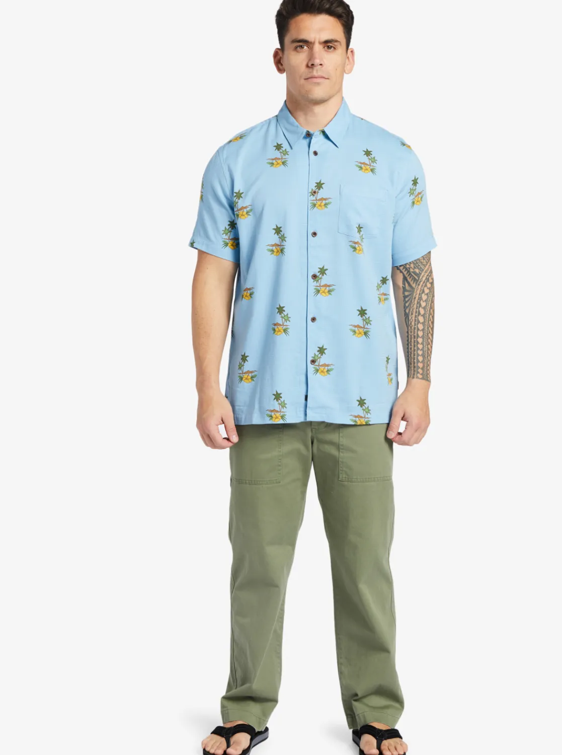 Quiksilver Waterman Micronesia Woven Shirt Micronesia Dusk Blue Discount