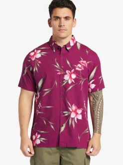 Quiksilver Waterman Night Bloomer Woven Shirt Magenta Night Bloomer Outlet