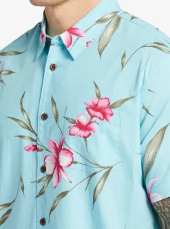 Quiksilver Waterman Night Bloomer Woven Shirt Gulf Stream Night Bloomer Shop