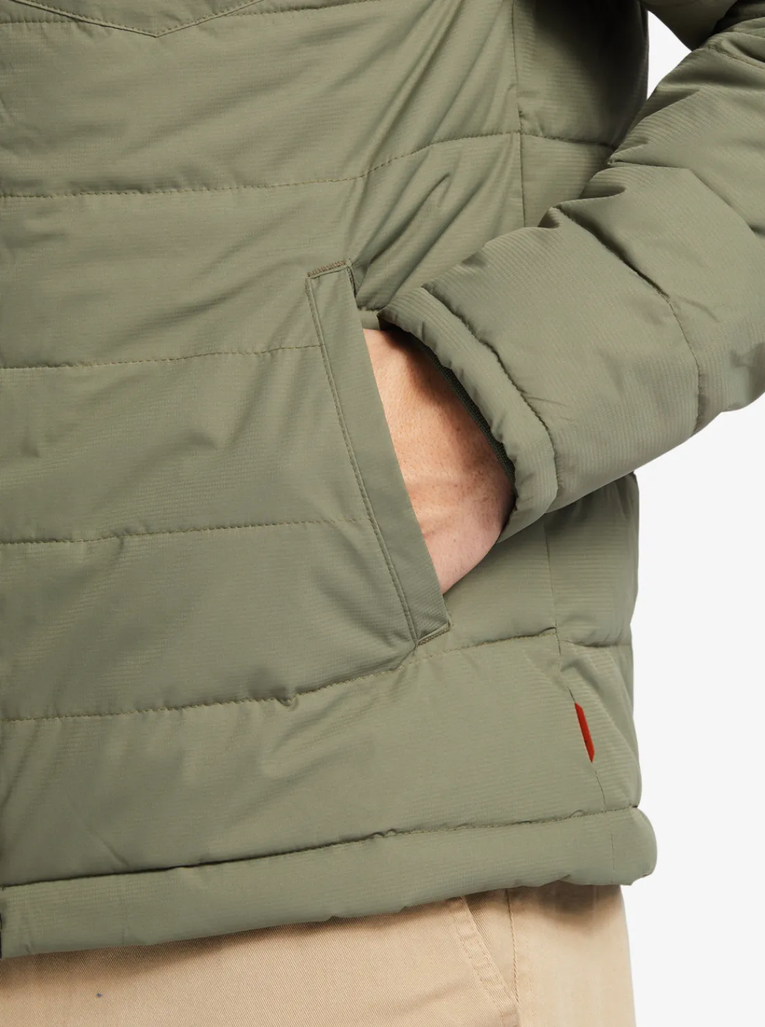 Quiksilver Waterman Ocean Caves Lightweight Puffer Jacket Dusty Olive Sale