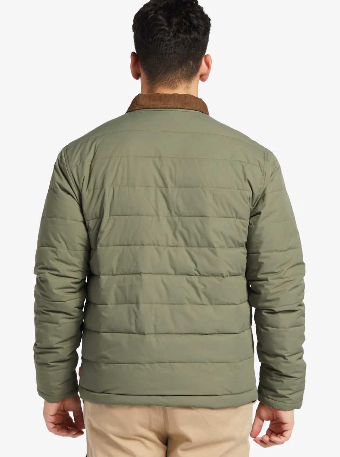 Quiksilver Waterman Ocean Caves Lightweight Puffer Jacket Dusty Olive Sale