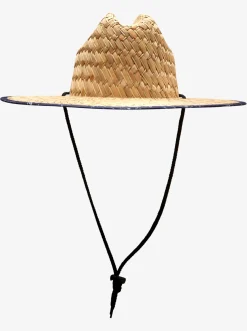 Quiksilver Waterman Outsider Straw Lifeguard Hat Medieval Blue Line Spinner Best Sale