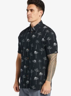 Quiksilver Waterman Palm Friday Woven Shirt Black Palm Friday Outlet