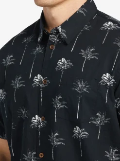 Quiksilver Waterman Palm Friday Woven Shirt Black Palm Friday Outlet