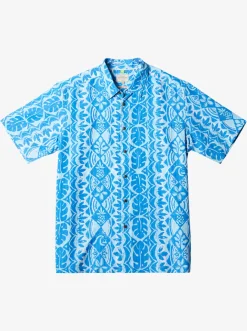 Quiksilver Waterman Paradise Day Short Sleeve Shirt Directoire Blue Paradise Bay Best Sale