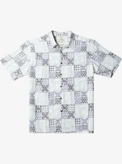 Quiksilver Waterman Plaid Flight Short Sleeve Shirt White Checked Flight Cheap