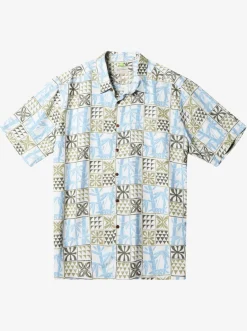 Quiksilver Waterman Plaid Flight Short Sleeve Shirt Tea Checked Flight Outlet