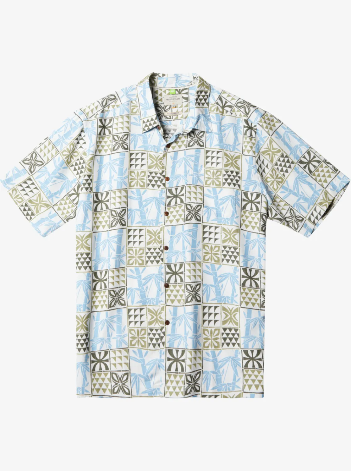 Quiksilver Waterman Plaid Flight Short Sleeve Shirt Tea Checked Flight Outlet