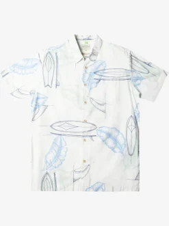 Quiksilver Waterman Right Point Short Sleeve Shirt Antique White Right Point Fashion