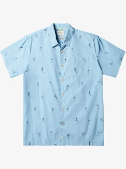 Quiksilver Waterman Sail Palm Short Sleeve Shirt Dusk Blue Sail Palms Fashion