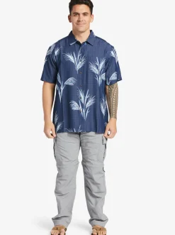 Quiksilver Waterman Skipped Out Woven Shirt Estate Blue Skippe Out Cheap