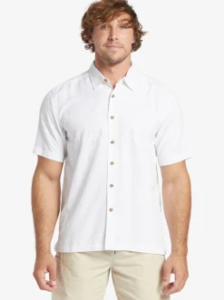 Quiksilver Waterman Tahiti Palms Premium Anti-Wrinkle Shirt White New