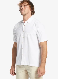 Quiksilver Waterman Tahiti Palms Premium Anti-Wrinkle Shirt White New