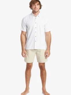 Quiksilver Waterman Tahiti Palms Premium Anti-Wrinkle Shirt White New
