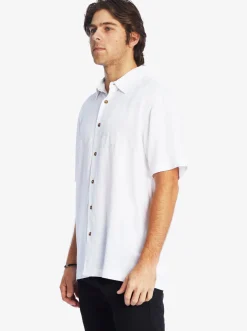 Quiksilver Waterman Tahiti Palms Premium Anti-Wrinkle Shirt White New
