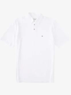 Quiksilver Waterman Waterpolo Short Sleeve Polo Shirt White Hot